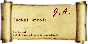 Jeckel Arnold névjegykártya